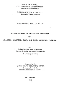The Florida Geological Survey Holds All Rights to the Source Text of This Electronic Resource on Behalf of the State of Florida