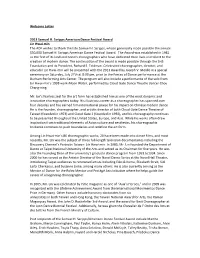 Welcome Letter 2013 Samuel H. Scripps American Dance Festival