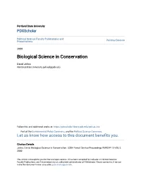 Biological Science in Conservation