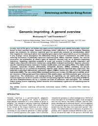 Genomic Imprinting : a General Overview