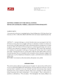 Getting Cursed out for Social Justice: Notes on Handling Verbal Assaults with Humanity