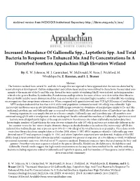 Increased Abundance of Gallionella Spp., Leptothrix Spp. and Total