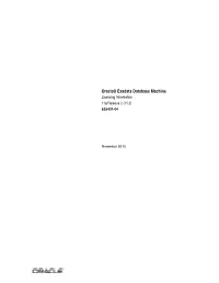 Oracle Database Licensing Information for Additional Information