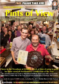 Pints of View the Bi-Monthly Publication for Every Discerning Drinker