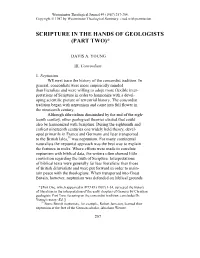 Scripture in the Hands of Geologists (Part Two)*