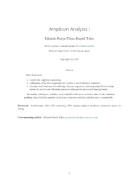Amplicon Analysis I