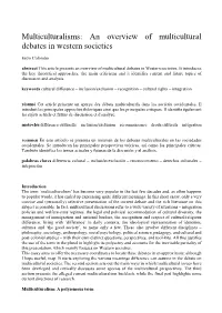 An Overview of Multicultural Debates in Western Societies