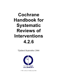 Cochrane Handbook for Systematic Reviews of Interventions 4.2.6