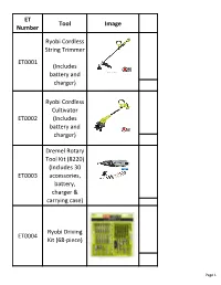 ET0001 Ryobi Cordless String Trimmer