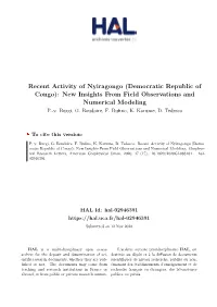 Recent Activity of Nyiragongo (Democratic Republic of Congo): New Insights from Field Observations and Numerical Modeling P.-Y