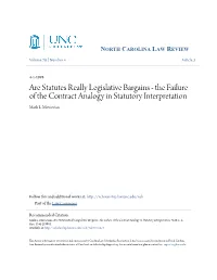The Failure of the Contract Analogy in Statutory Interpretation Mark L