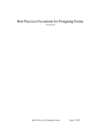 Best Practices Document for Designing Forms Version 0.4