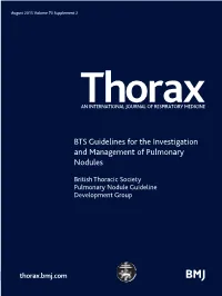 BTS Guidelines for the Investigation and Management of Pulmonary Nodules