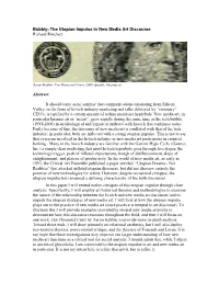 Bubbly: the Utopian Impulse in New Media Art Discourse Richard Rinehart
