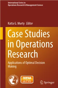 Case Studies in Operations Research Ed