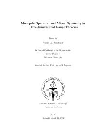 Monopole Operators and Mirror Symmetry in Three-Dimensional Gauge Theories