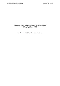 Motion, Change and Discontinuity in David Lodge's