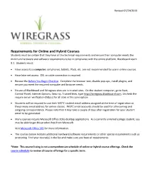 Requirements for Online and Hybrid Courses