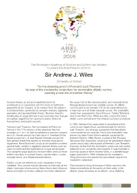 Sir Andrew J. Wiles