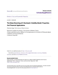 The Mean-Reverting 4/2 Stochastic Volatility Model: Properties and Financial Applications