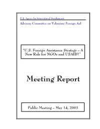 ACVFA Detailed Meeting Report
