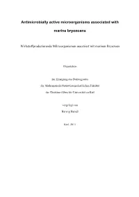 Antimicrobially Active Microorganisms Associated with Marine Bryozoans
