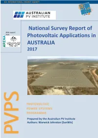 National Survey Report of Photovoltaic Applications In