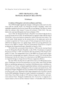 Open Mongolia and Mongol-Russian Relations