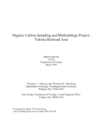 Organic Carbon Sampling and Methodology Project: Yakima Railroad Area