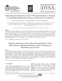 Some Physical Characteristics of the O/W Macroemulsion of Oleoresin of Astaxanthin Obtained from Biomass of Haematococcus Pluvialis