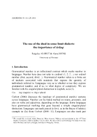 The Use of the Dual in Some Inuit Dialects: the Importance of Tirliaq1