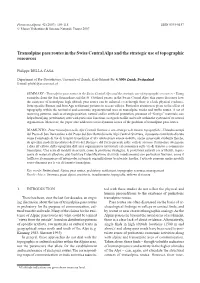 Transalpine Pass Routes in the Swiss Central Alps and the Strategic Use of Topographic Resources