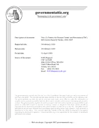 (2) Centers for Disease Control and Prevention (CDC) Information Security Guides, 2005-2009