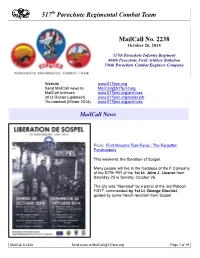 517 Parachute Regimental Combat Team Mailcall No. 2238