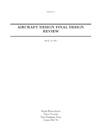 Aircraft Design Final Design Review