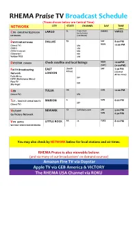 Broadcast Schedule