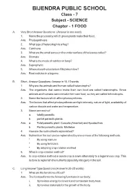 Class - 7 Subject - SCIENCE Chapter - 1 FOOD A