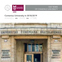 Comenius University in Numbers and Graphs 2018/2019