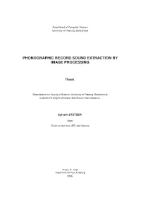 Phonographic Record Sound Extraction by Image Processing