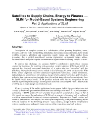 Satellites to Supply Chains, Energy to Finance — SLIM for Model-Based Systems Engineering Part 2: Applications of SLIM