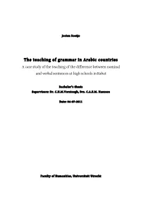 The Teaching of Grammar in Arabic Countries a Case Study of the Teaching of the Difference Between Nominal and Verbal Sentences at High Schools in Rabat