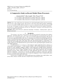 A Comparative Study on Recent Mobile Phone Processors