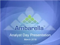 Analyst Day Presentation March 2018