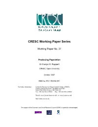 CRESC Working Paper Series