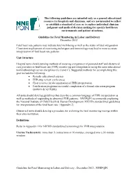 Guideline for Fetal Monitoring in Labor and Delivery December 2012