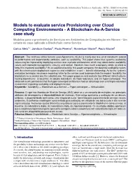 Models to Evaluate Service Provisioning Over