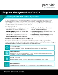 Program Management As a Service