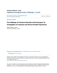 The Challenge of Consumer Diversity in Servicescapes: an Investigation of Consumer and Service Provider Experiences