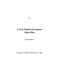 A Fast Mutual Exclusion Algorithm