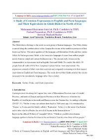A Study of Common Expressions in English and Farsi Languages and Their Equivalents in Gilaki Dialect in North of Iran